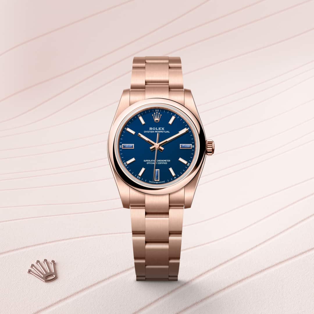 Rolex Oyster Perpetual in 18 kt Everose gold, M124205-0002 - Rolex Boutique Palo Alto