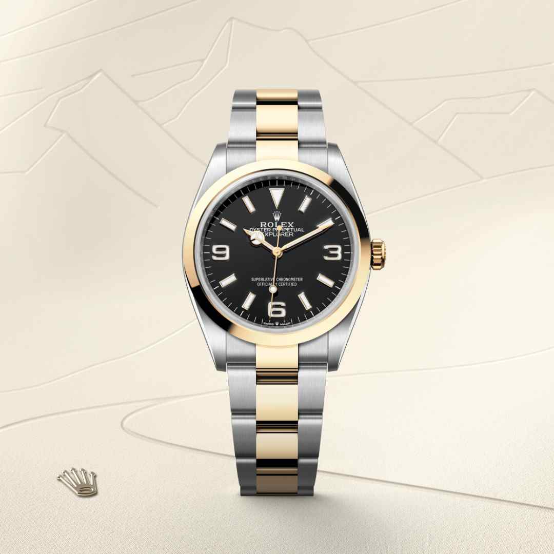 Rolex Explorer in Yellow Rolesor - combination of Oystersteel and yellow gold, M124273-0001 - Rolex Boutique Palo Alto