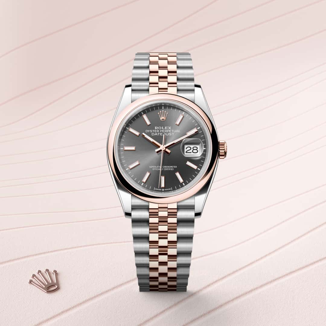 Rolex Datejust in Everose Rolesor - combination of Oystersteel and Everose gold, M126201-0013 - Clarkson Jewelers