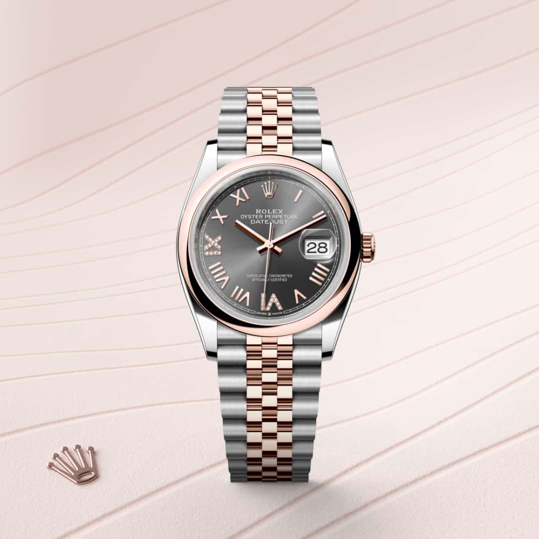 Rolex Datejust in Everose Rolesor - combination of Oystersteel and Everose gold, M126201-0047 - Clarkson Jewelers
