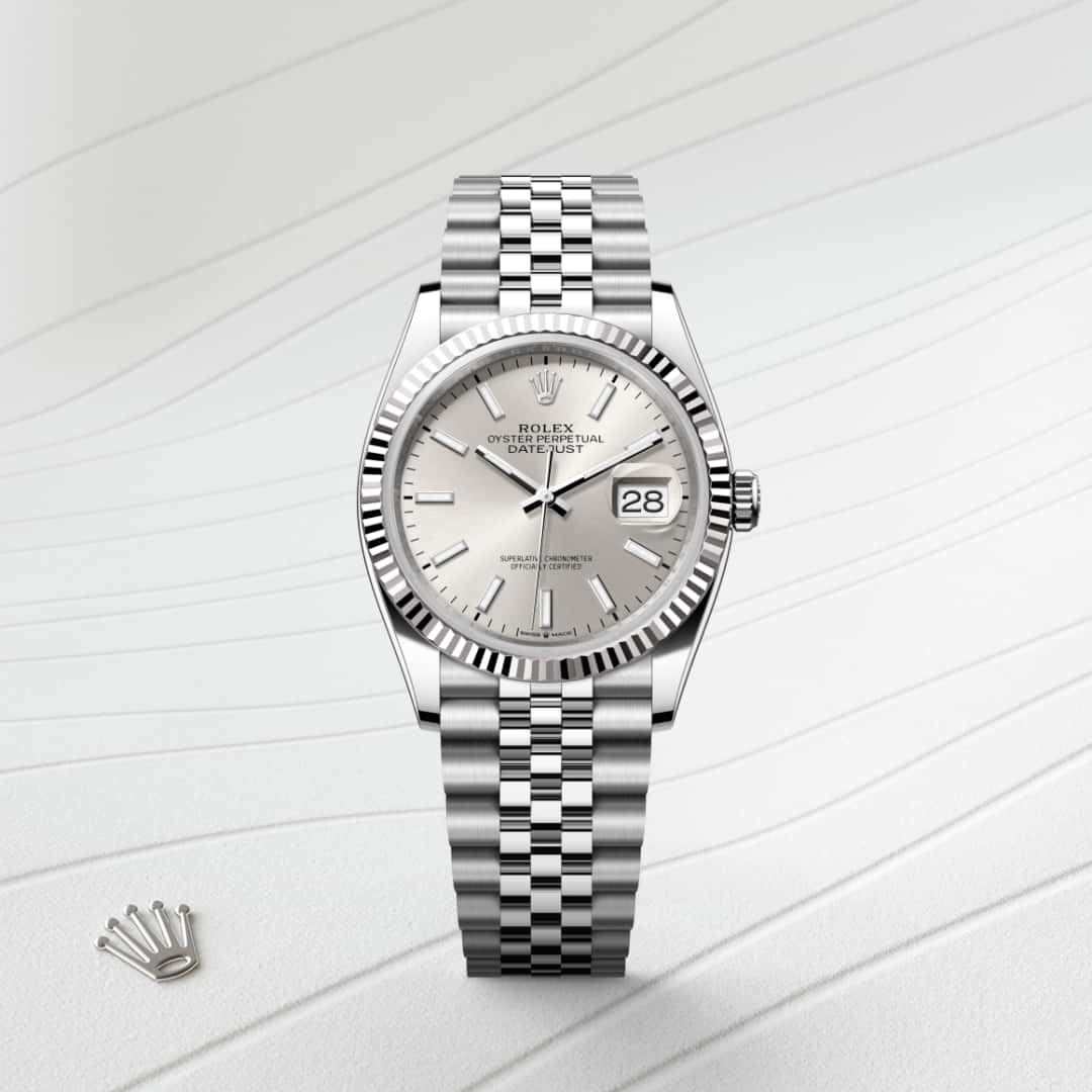 Rolex Datejust in White Rolesor - combination of Oystersteel and white gold, M126234-0013 - Little Switzerland