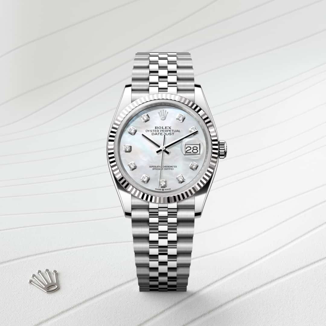 Rolex Datejust in White Rolesor - combination of Oystersteel and white gold, M126234-0019 - Little Switzerland
