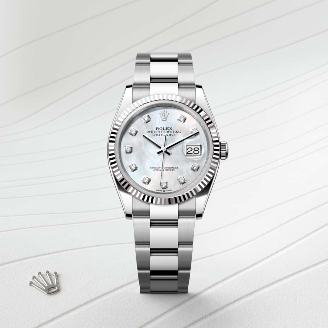 Rolex Datejust in White Rolesor - combination of Oystersteel and white gold, M126234-0020 - Walters & Hogsett