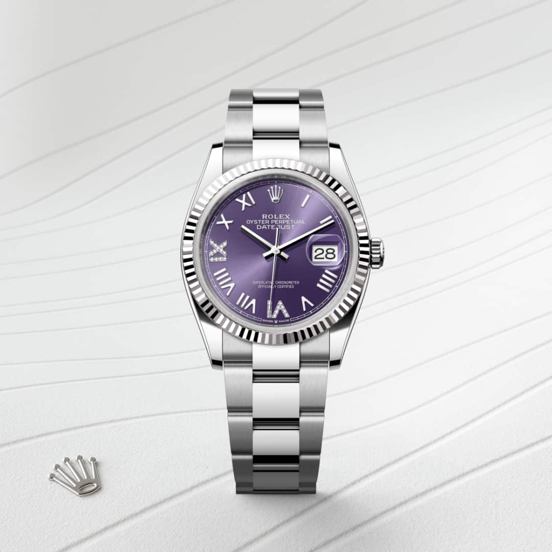 Rolex Datejust in White Rolesor - combination of Oystersteel and white gold, M126234-0064 - Lenox Jewelers