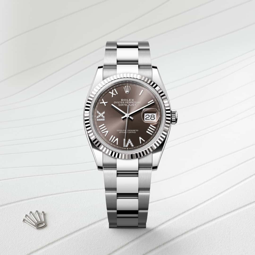 Rolex Datejust in White Rolesor - combination of Oystersteel and white gold, M126234-0072 - Lenox Jewelers