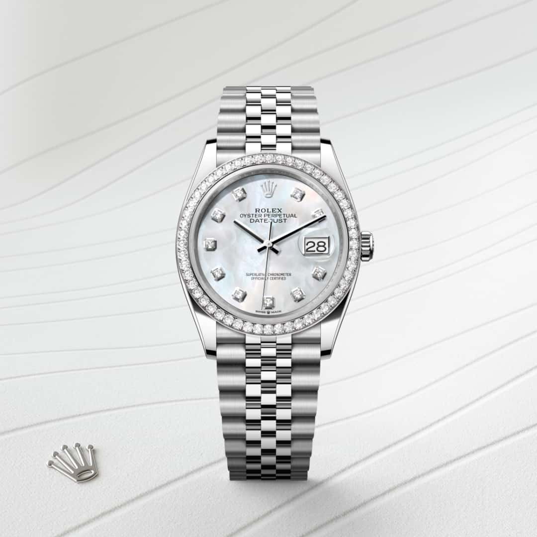 Rolex Datejust in White Rolesor - combination of Oystersteel and white gold, M126284RBR-0011 - Rolex Boutique Palo Alto