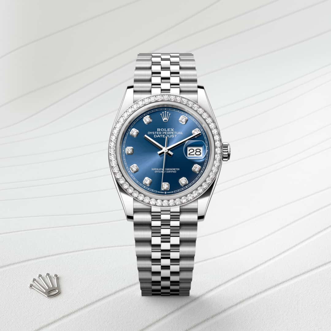 Rolex Datejust in White Rolesor - combination of Oystersteel and white gold, M126284RBR-0029 - Clarkson Jewelers