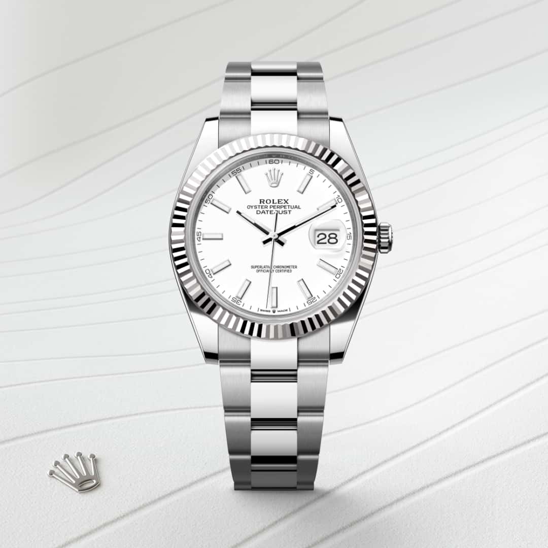 Rolex Datejust in White Rolesor - combination of Oystersteel and white gold, M126334-0009 - Little Switzerland