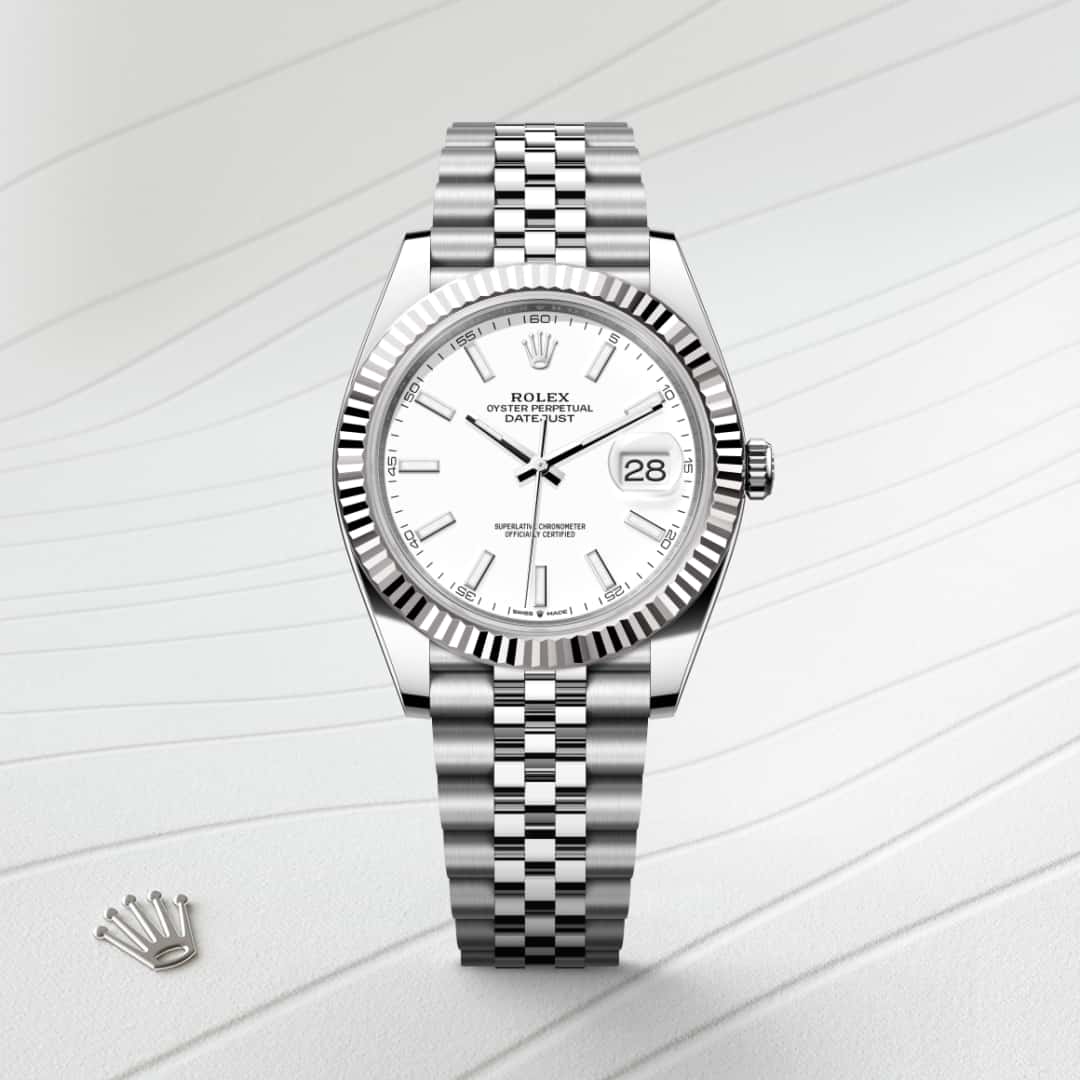 Rolex Datejust in White Rolesor - combination of Oystersteel and white gold, M126334-0010 - Little Switzerland