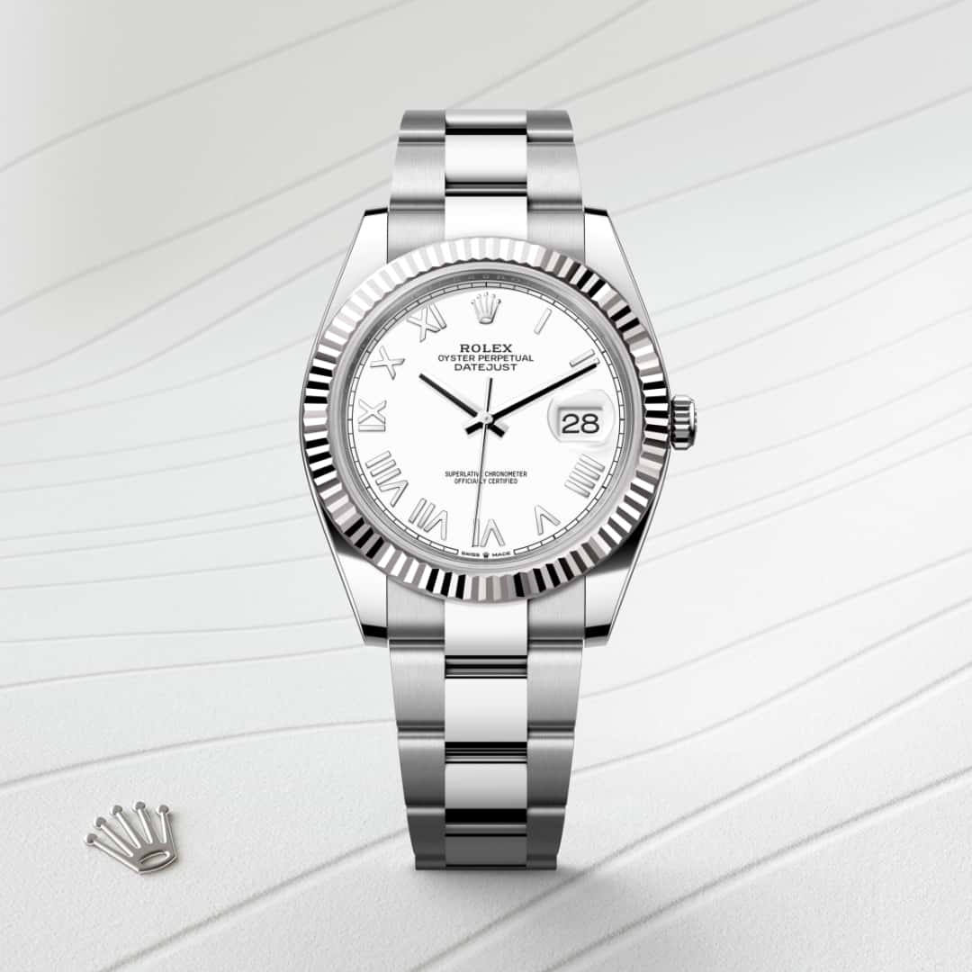 Rolex Datejust in White Rolesor - combination of Oystersteel and white gold, M126334-0035 - Blakemans Jewelry