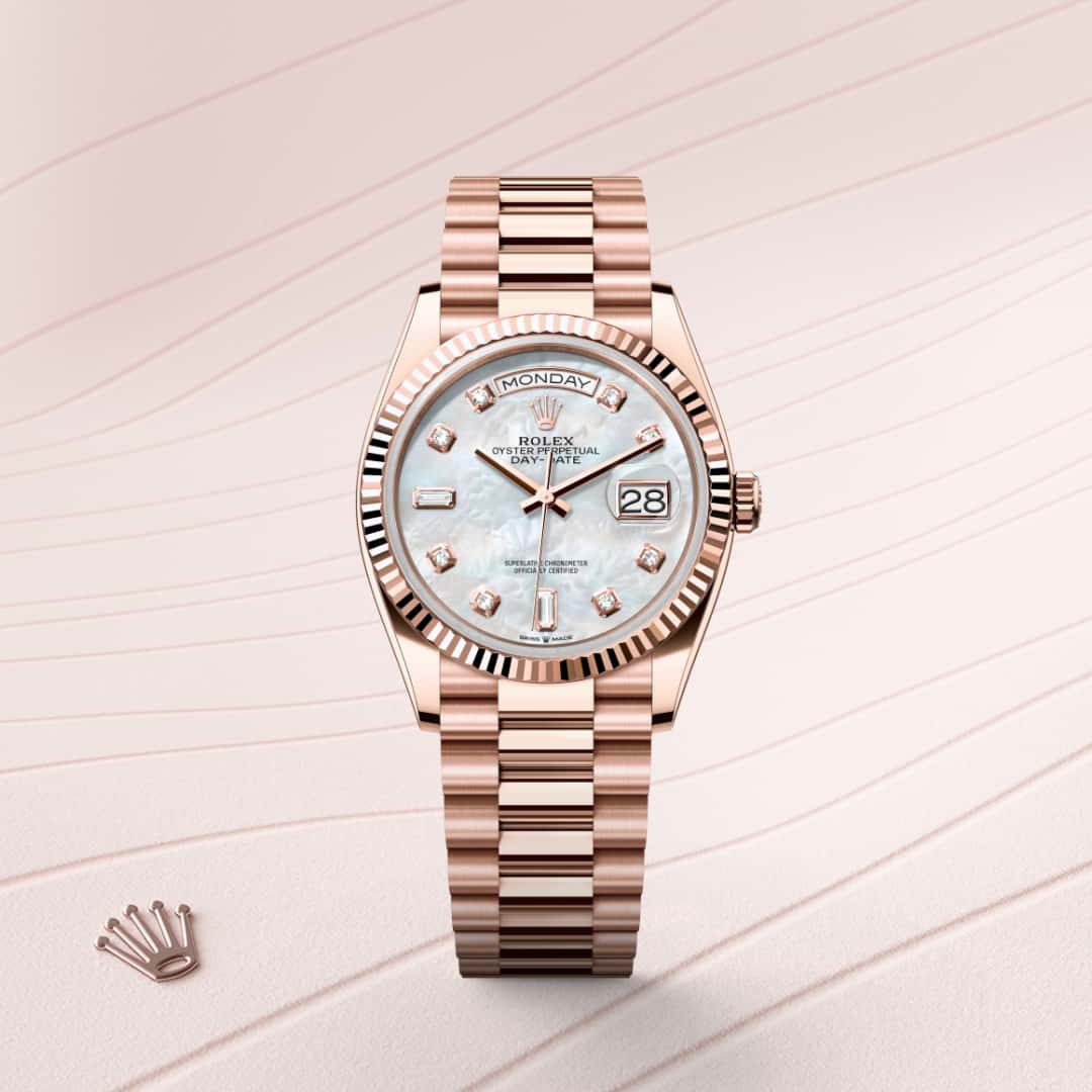 Rolex Day-Date in 18 kt Everose gold, M128235-0029 - Lenox Jewelers