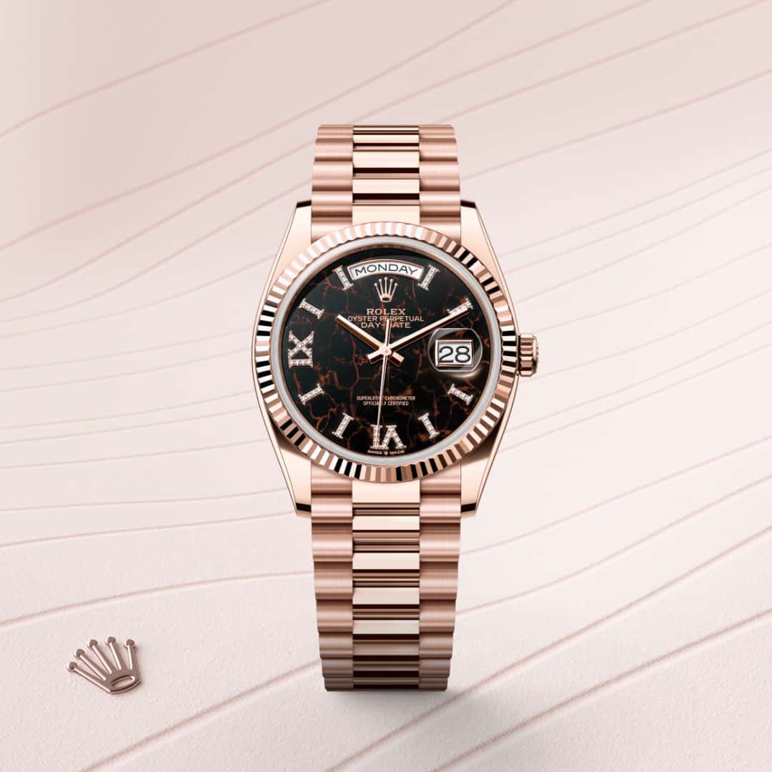 Rolex Day-Date in 18 kt Everose gold, M128235-0041 - Lenox Jewelers