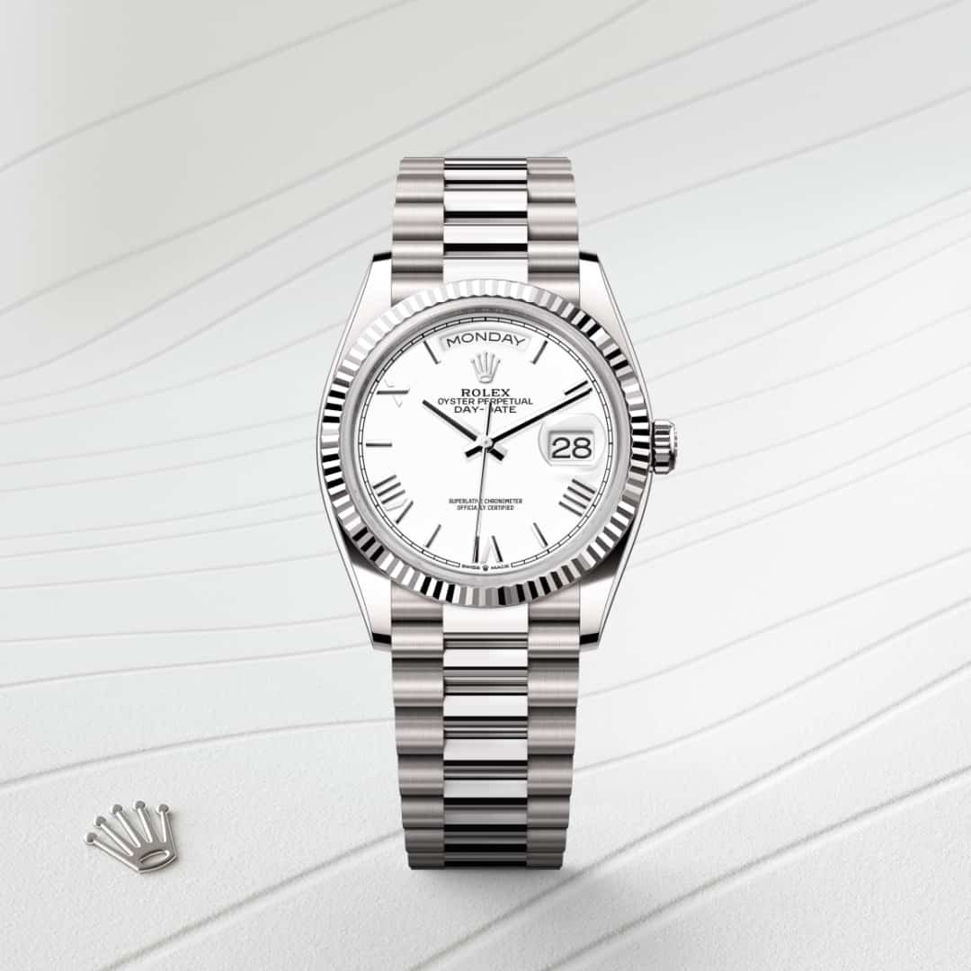 Rolex Day-Date in 18 kt white gold, M128239-0059 - Meierotto Jewelers