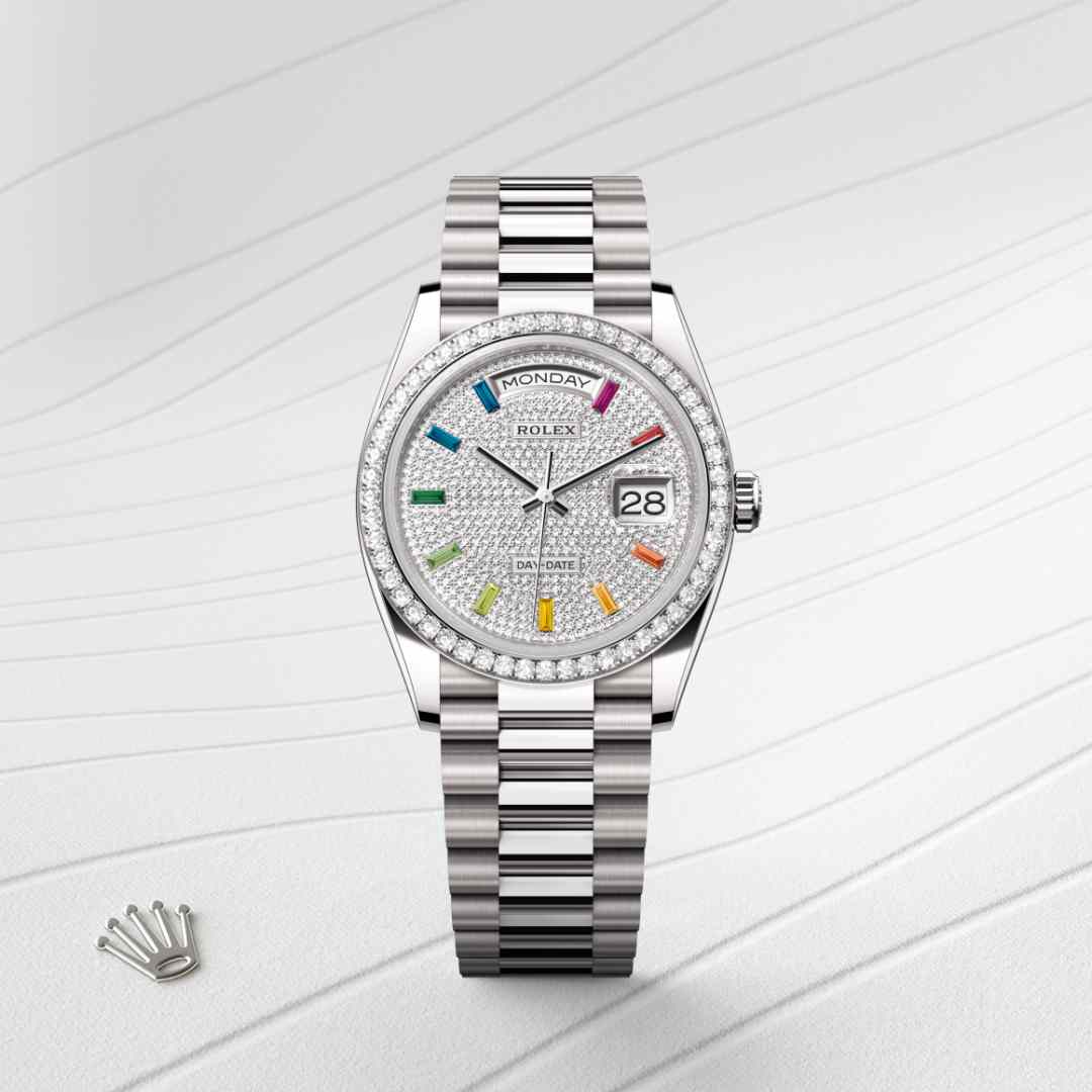 Rolex Day-Date in 18 kt white gold, M128349RBR-0081 - Lenox Jewelers