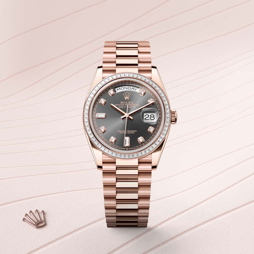 Rolex Day-Date in 18 kt Everose gold, M128395TBR-0012 - Lenox Jewelers