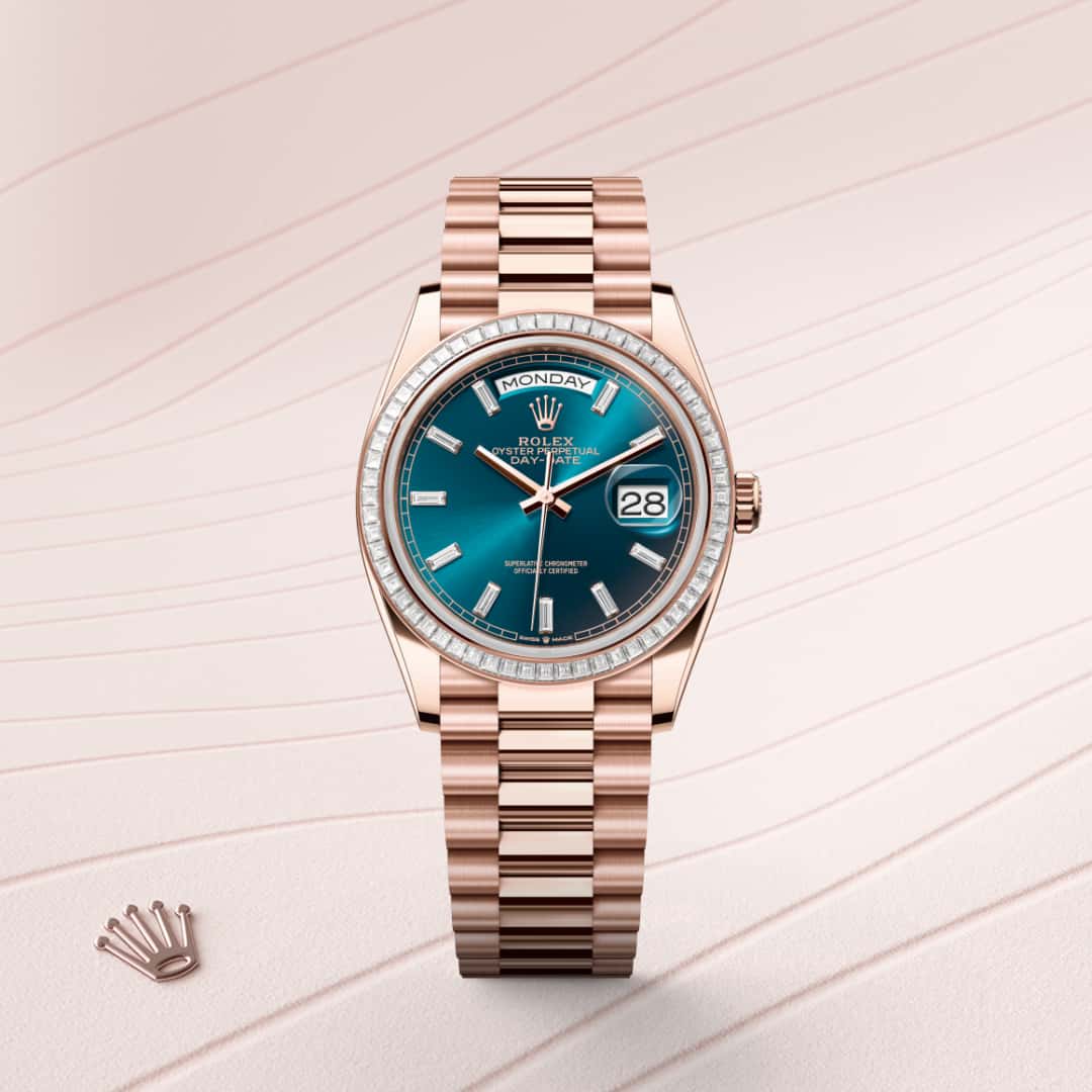 Rolex Day-Date in 18 kt Everose gold, M128395TBR-0032 - Little Switzerland