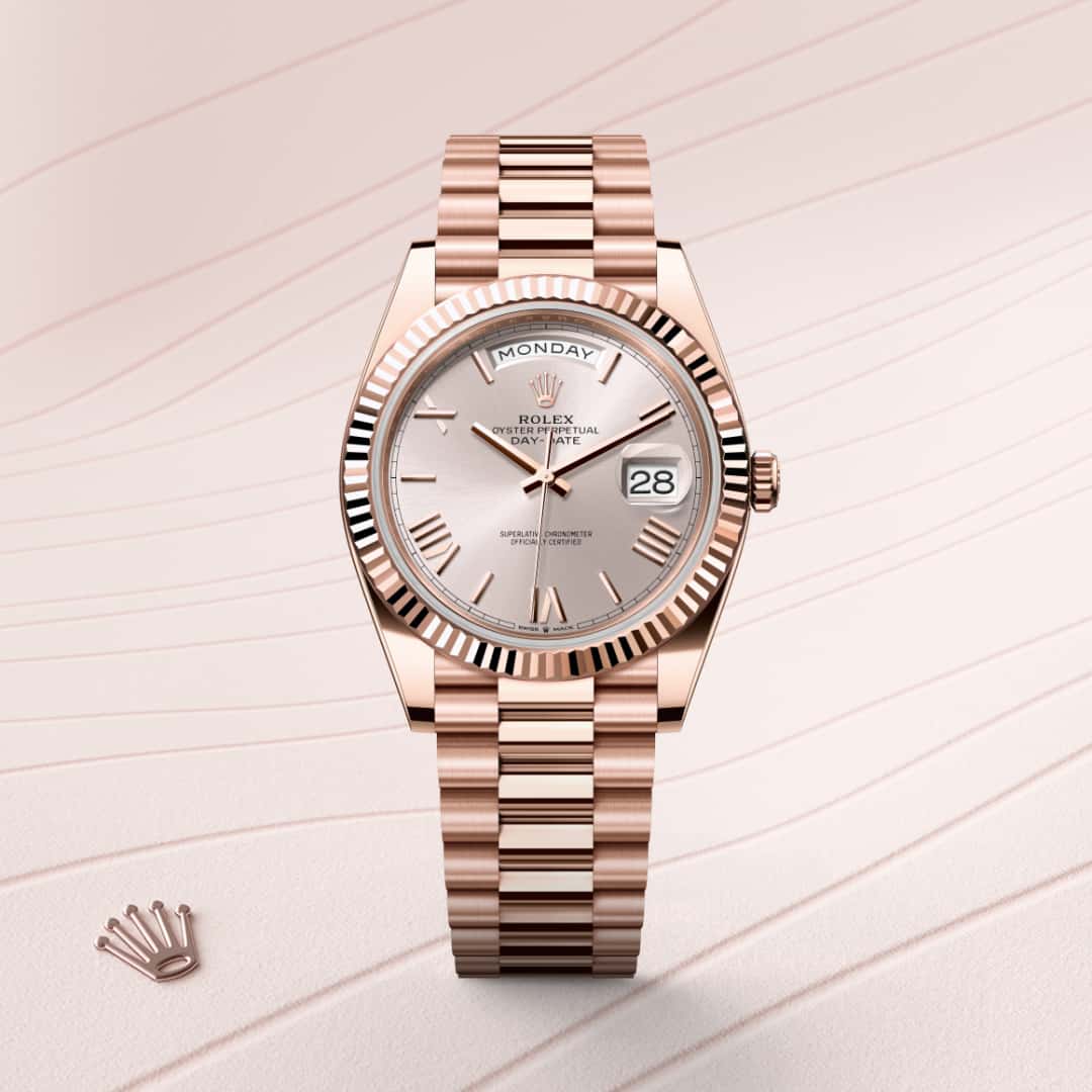 Rolex Day-Date in 18 kt Everose gold, M228235-0001 - Lenox Jewelers