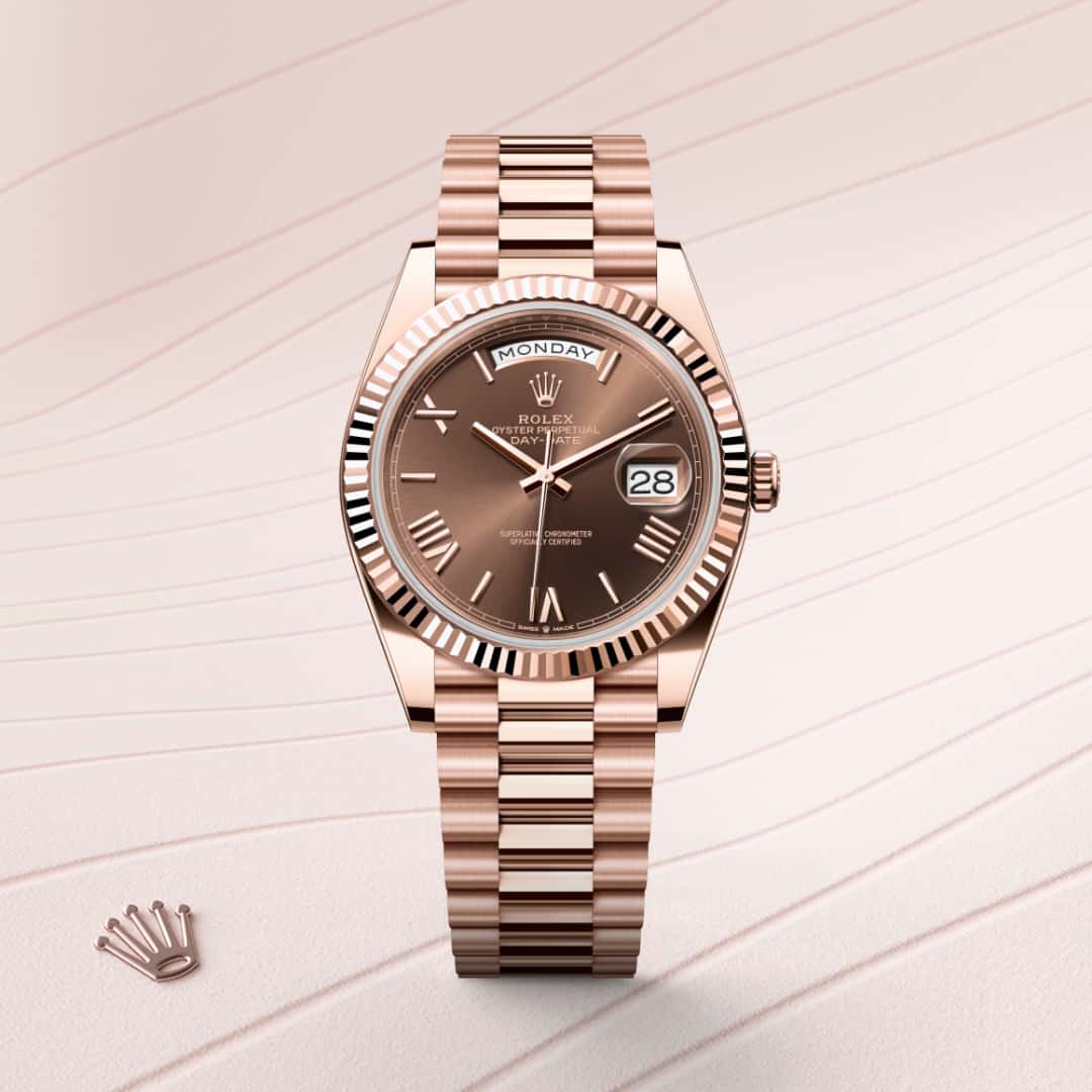 Rolex Day-Date in 18 kt Everose gold, M228235-0002 - Little Switzerland
