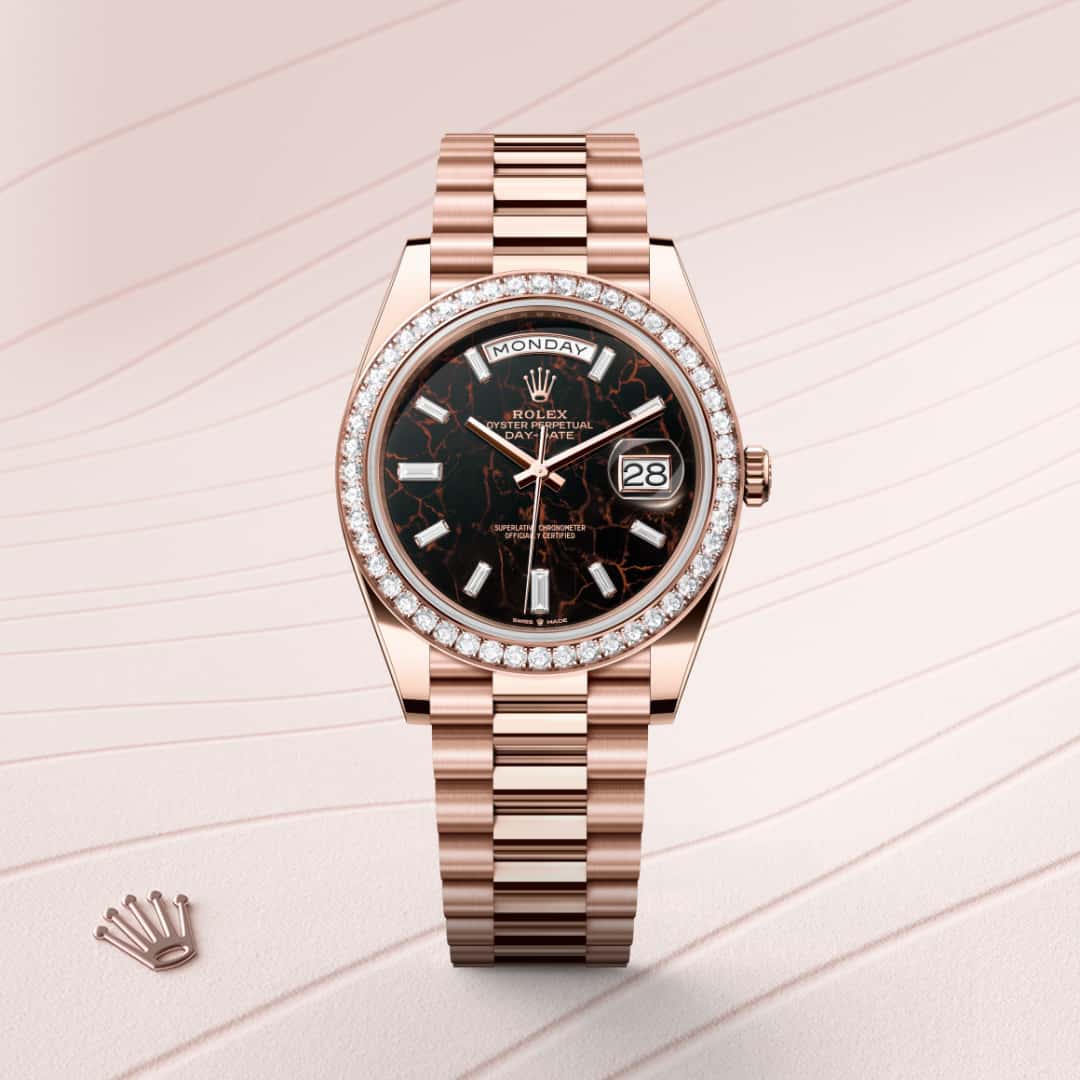 Rolex Day-Date in 18 kt Everose gold, M228345RBR-0016 - Orrs Jewelers