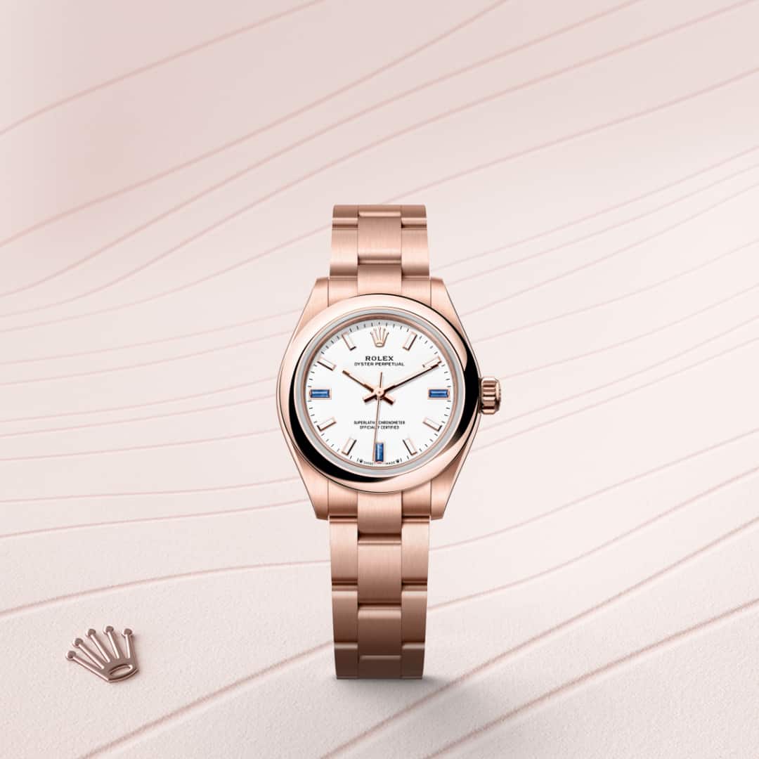 Rolex Oyster Perpetual in 18 kt Everose gold, M276205-0002 - Lenox Jewelers