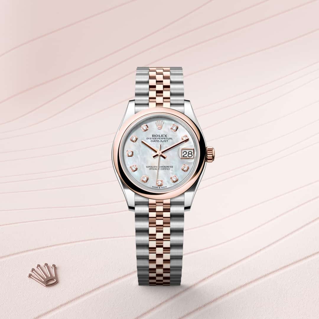 Rolex Datejust in Everose Rolesor - combination of Oystersteel and Everose gold, M278241-0026 - Clarkson Jewelers