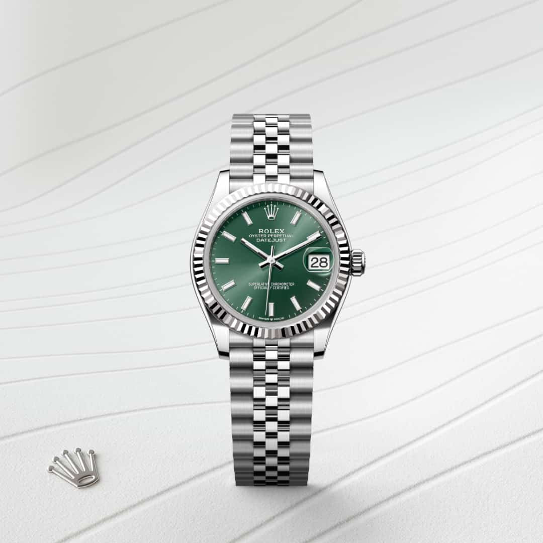 Rolex Datejust in White Rolesor - combination of Oystersteel and white gold, M278274-0018 - Meierotto Jewelers