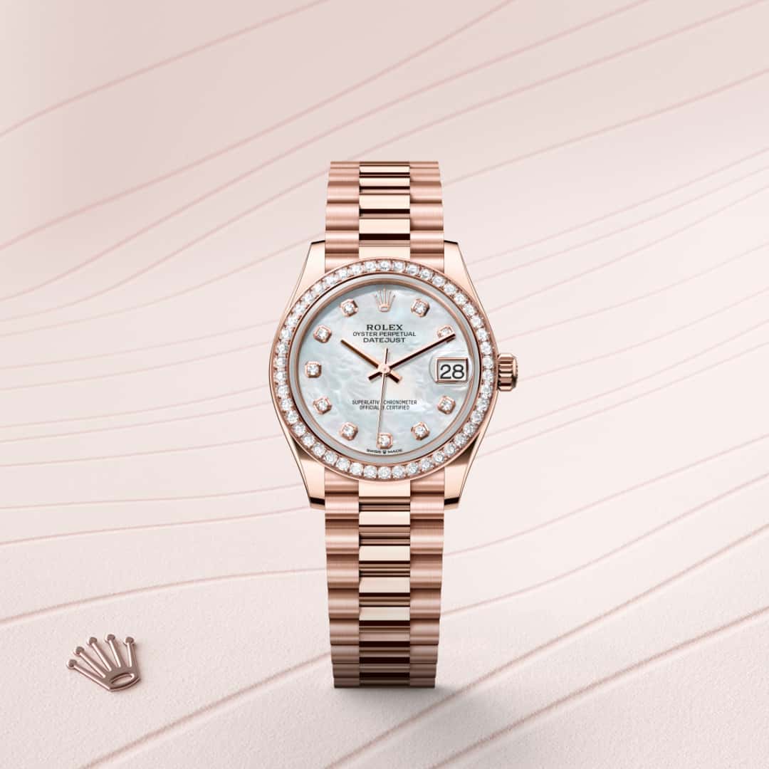 Rolex Datejust in 18 kt Everose gold, M278285RBR-0005 - Schiffman's Jewelers