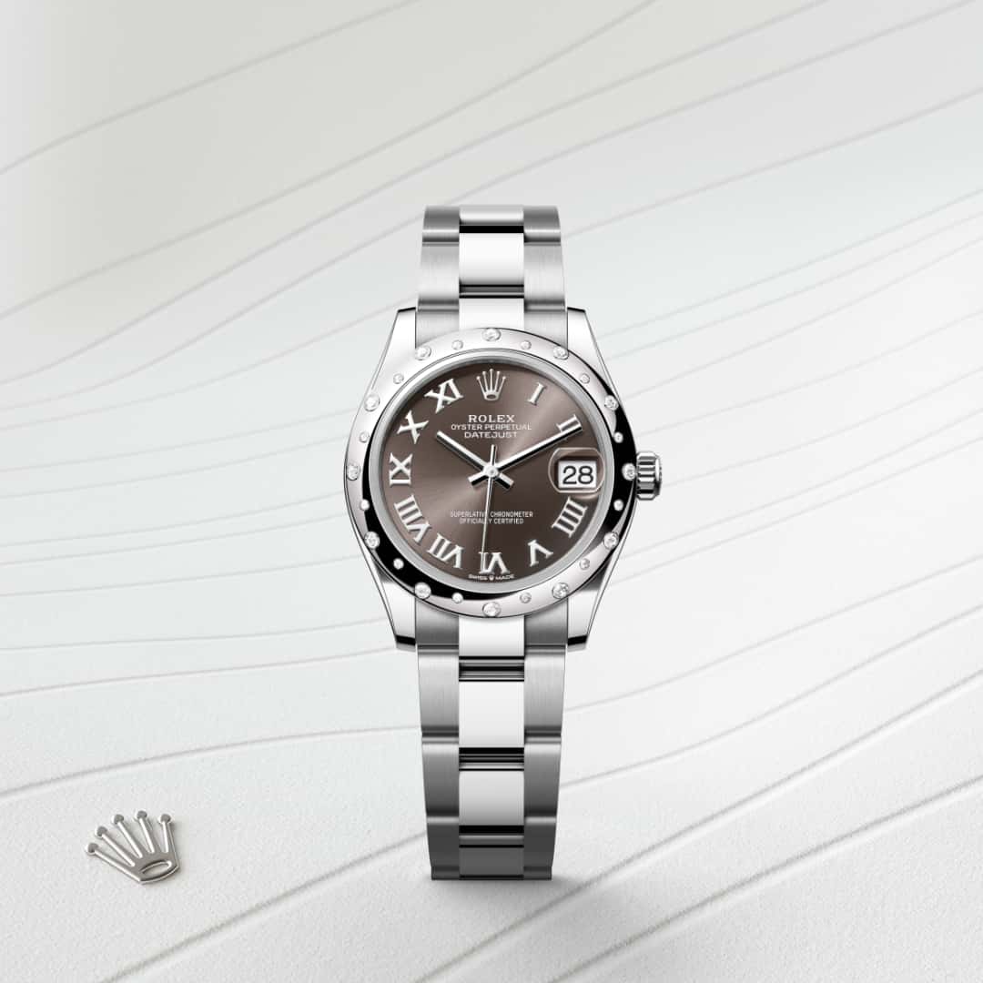 Rolex Datejust in White Rolesor - combination of Oystersteel and white gold, M278344RBR-0023 - Meierotto Jewelers