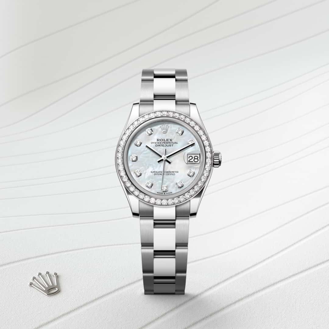 Rolex Datejust in White Rolesor - combination of Oystersteel and white gold, M278384RBR-0007 - Little Switzerland