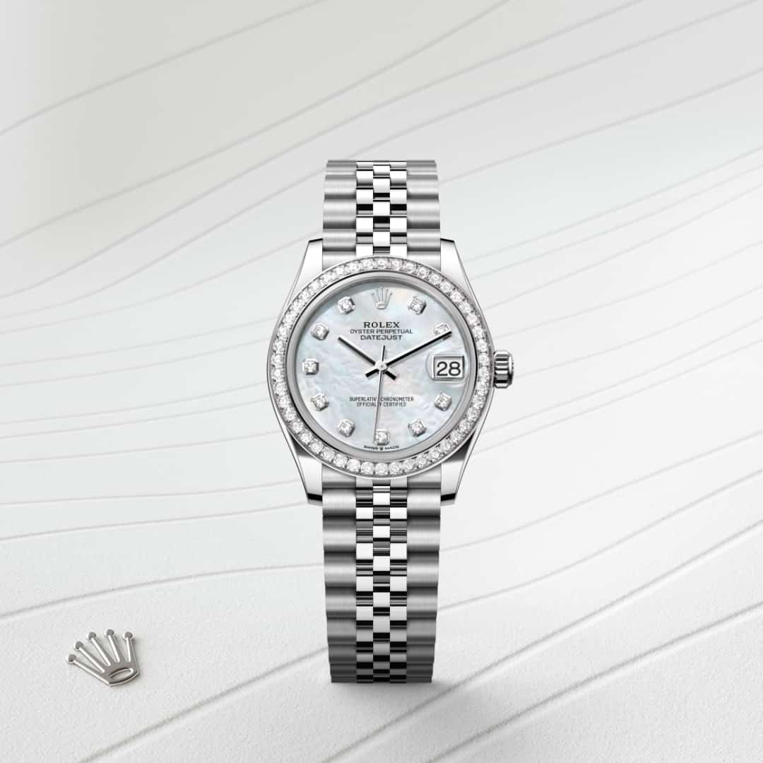 Rolex Datejust in White Rolesor - combination of Oystersteel and white gold, M278384RBR-0008 - Jewelers Trade Shop