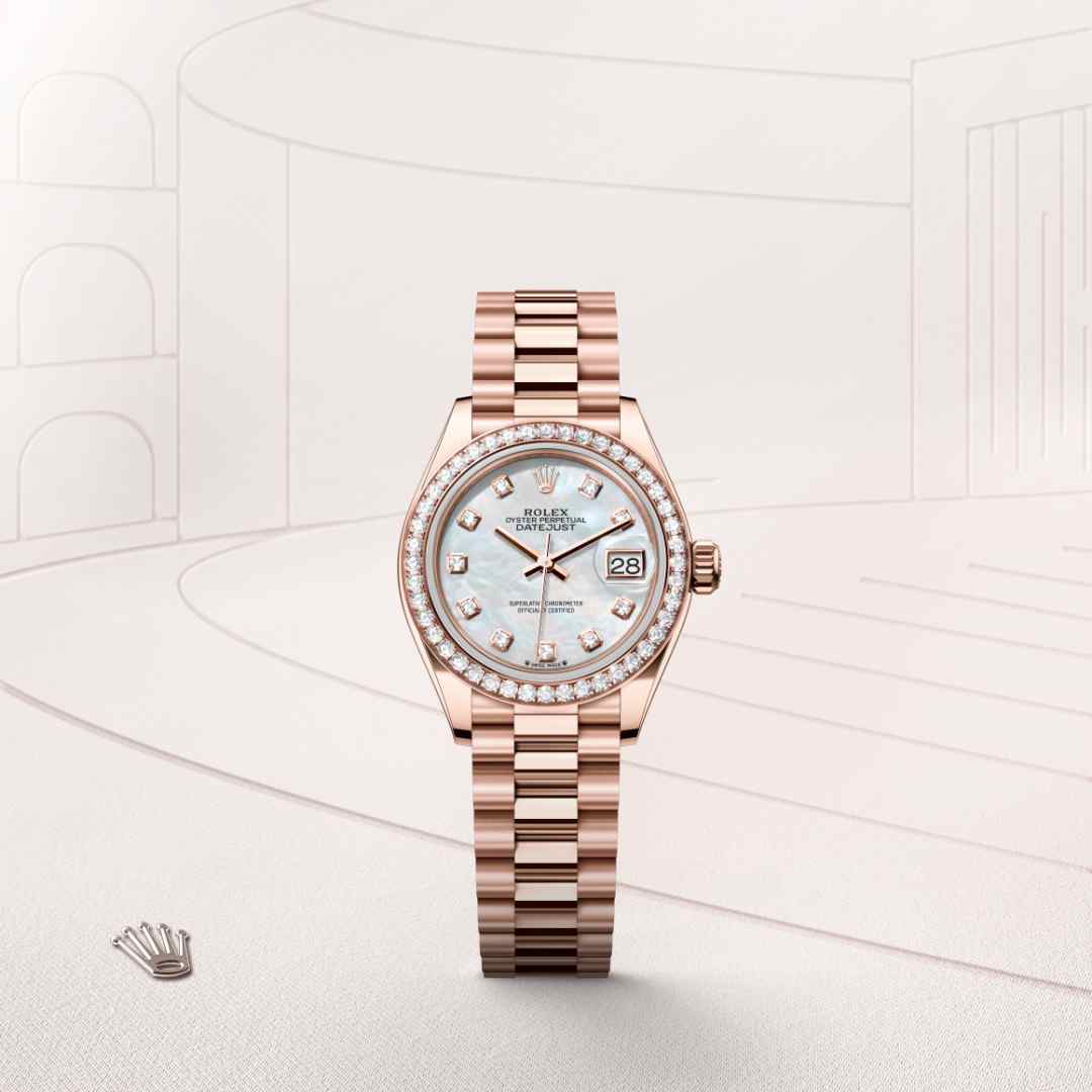 Rolex Lady-Datejust in 18 kt Everose gold, M279135RBR-0010 - Clarkson Jewelers