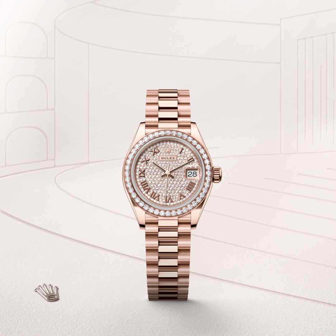 Rolex Lady-Datejust in 18 kt Everose gold, M279135RBR-0021 - Lenox Jewelers