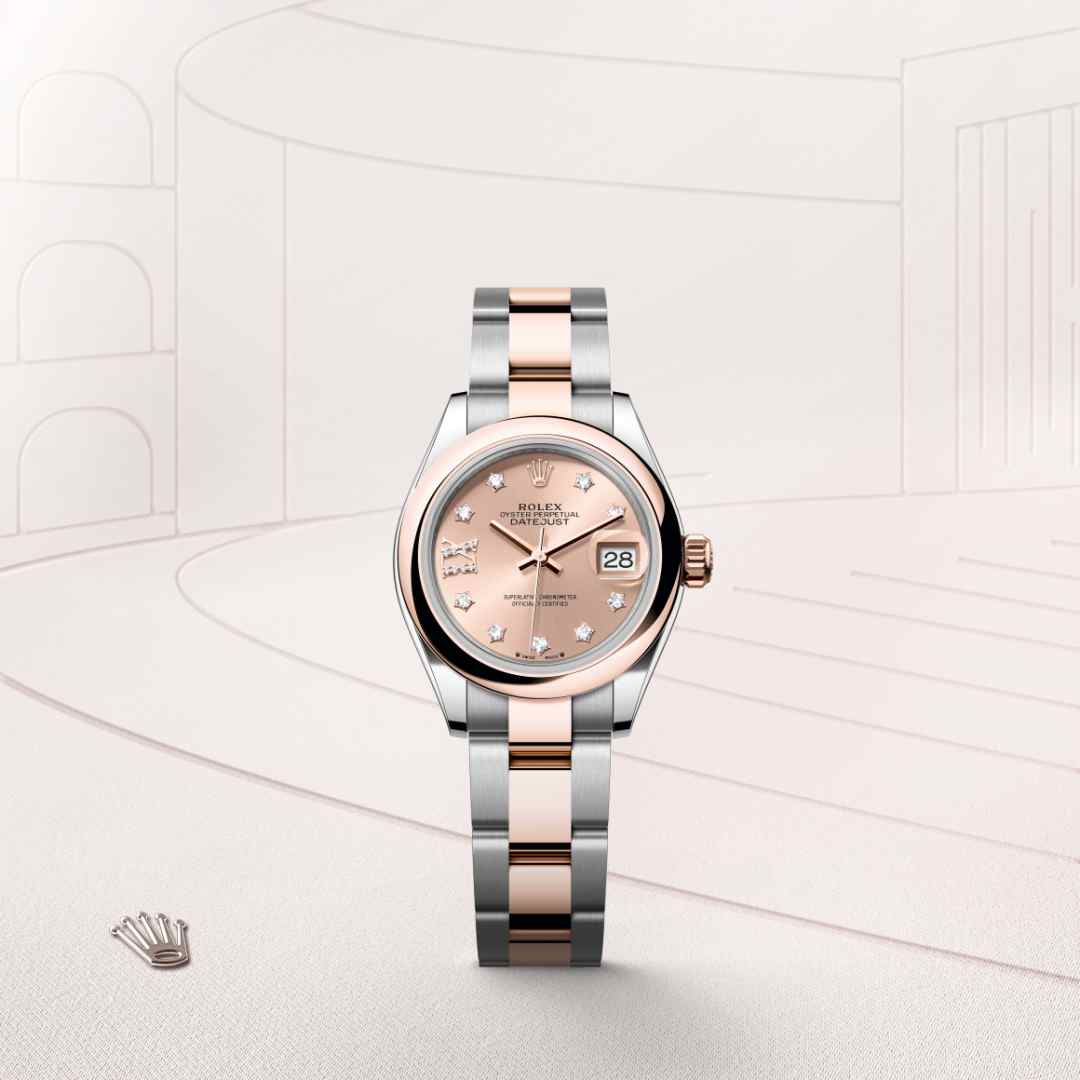 Rolex Lady-Datejust in Everose Rolesor - combination of Oystersteel and Everose gold, M279161-0028 - Clarkson Jewelers