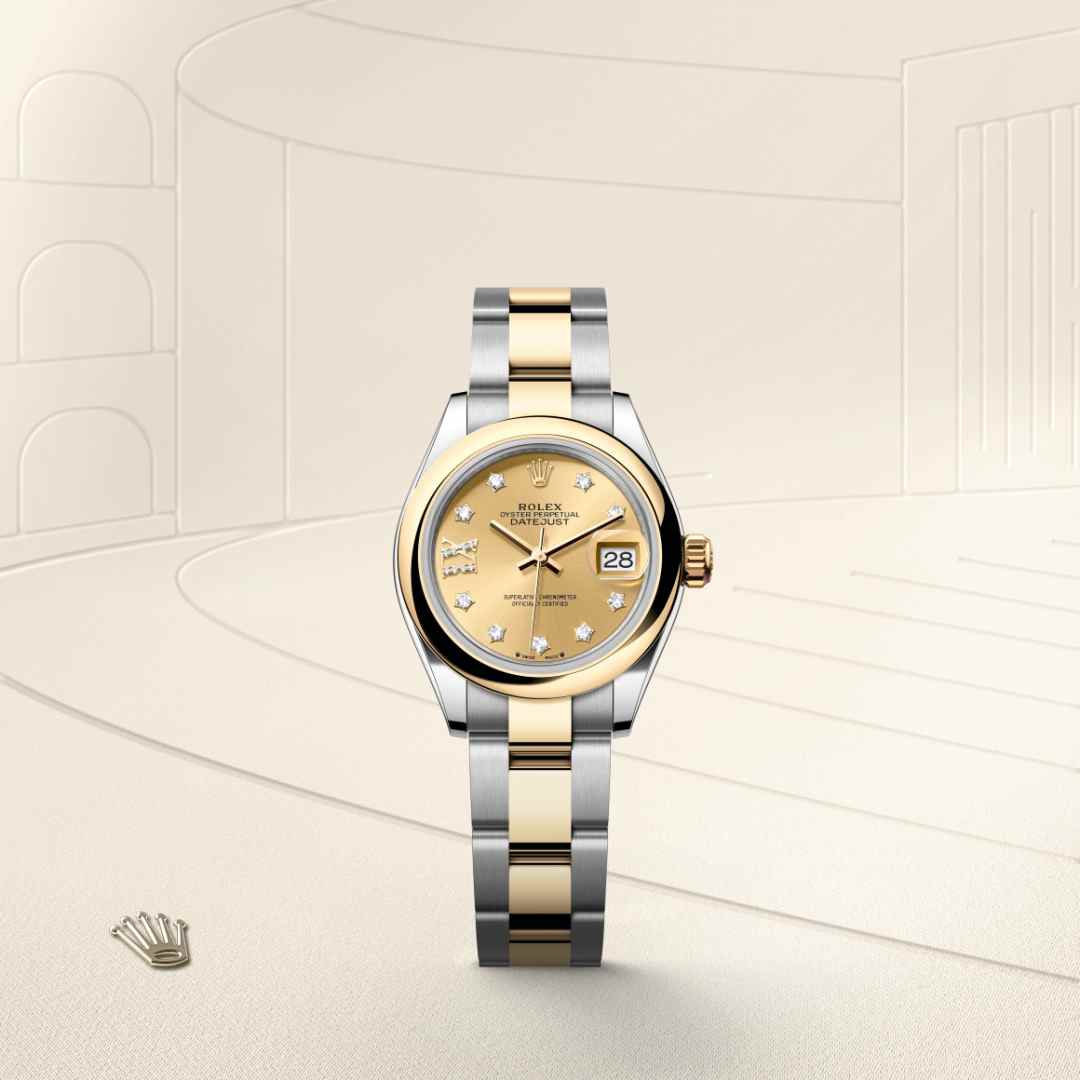 Rolex Lady-Datejust in Yellow Rolesor - combination of Oystersteel and yellow gold, M279163-0021 - Schiffman's Jewelers