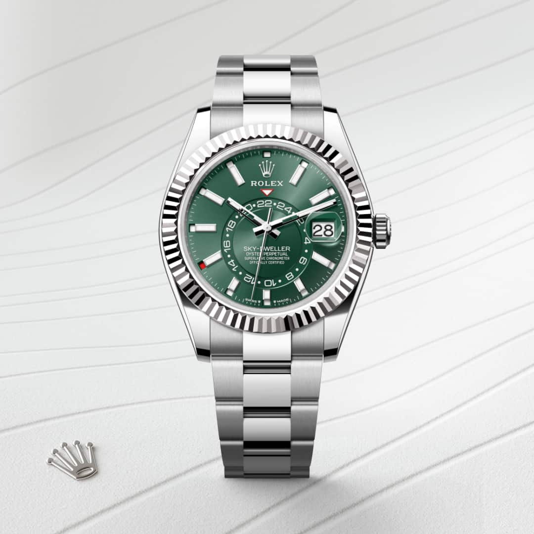 Rolex Sky-Dweller in White Rolesor - combination of Oystersteel and white gold, M336934-0001 - Orrs Jewelers