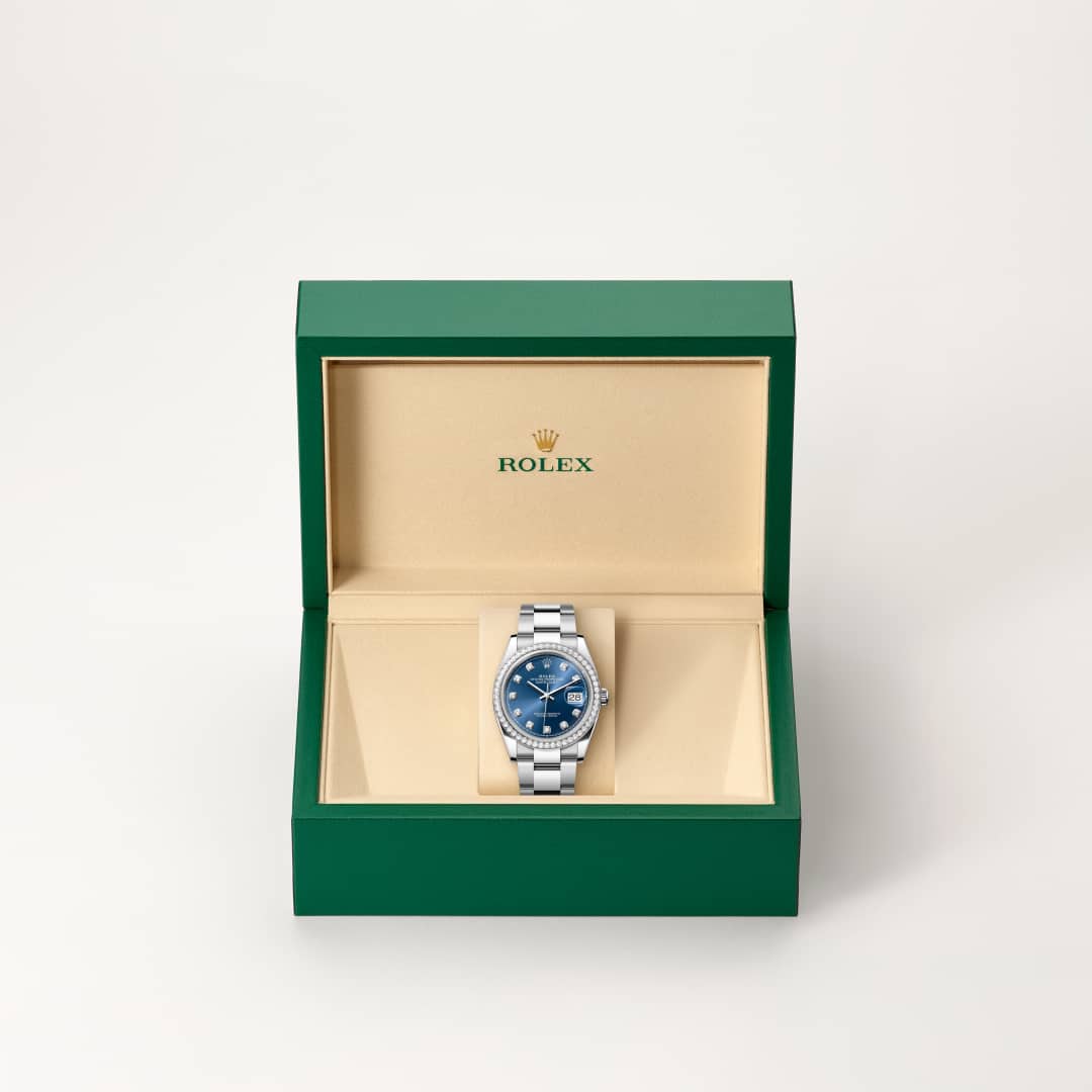 Rolex Datejust in White Rolesor - combination of Oystersteel and white gold, M126284RBR-0030 - Meierotto Jewelers