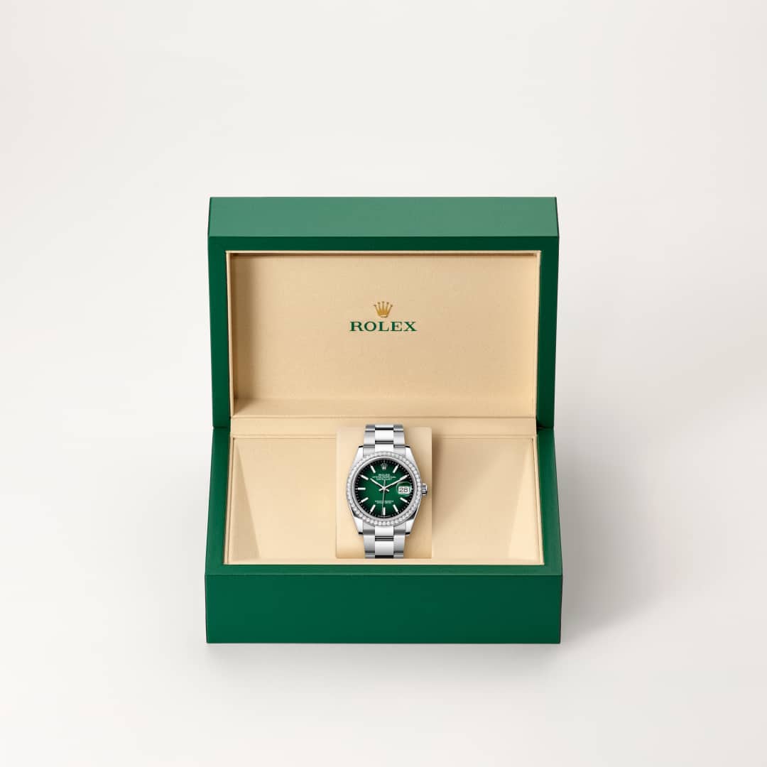 Rolex Datejust in White Rolesor - combination of Oystersteel and white gold, M126284RBR-0052 - Meierotto Jewelers