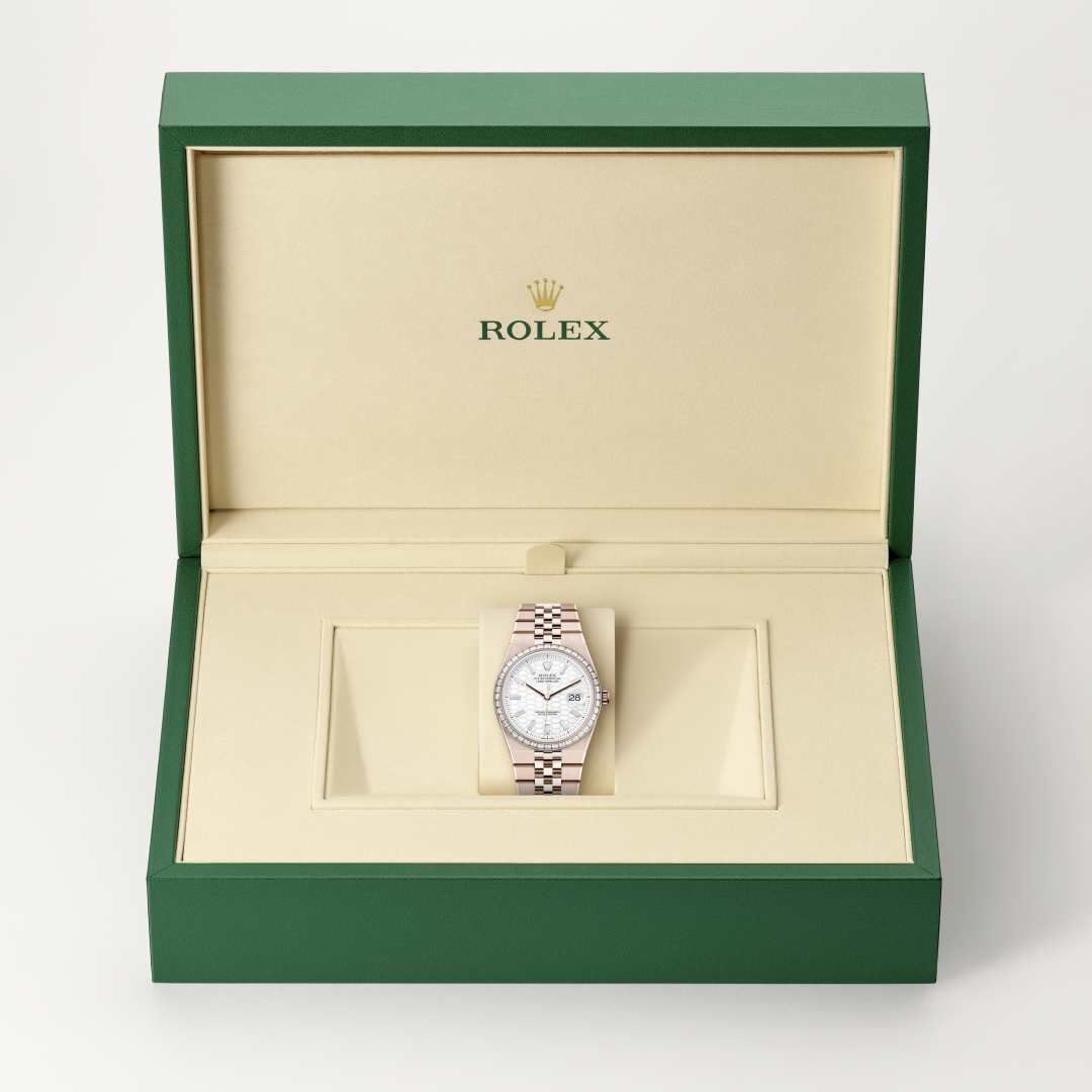 Rolex Land-Dweller in 18 kt Everose gold, M127285TBR-0002 - Clarkson Jewelers