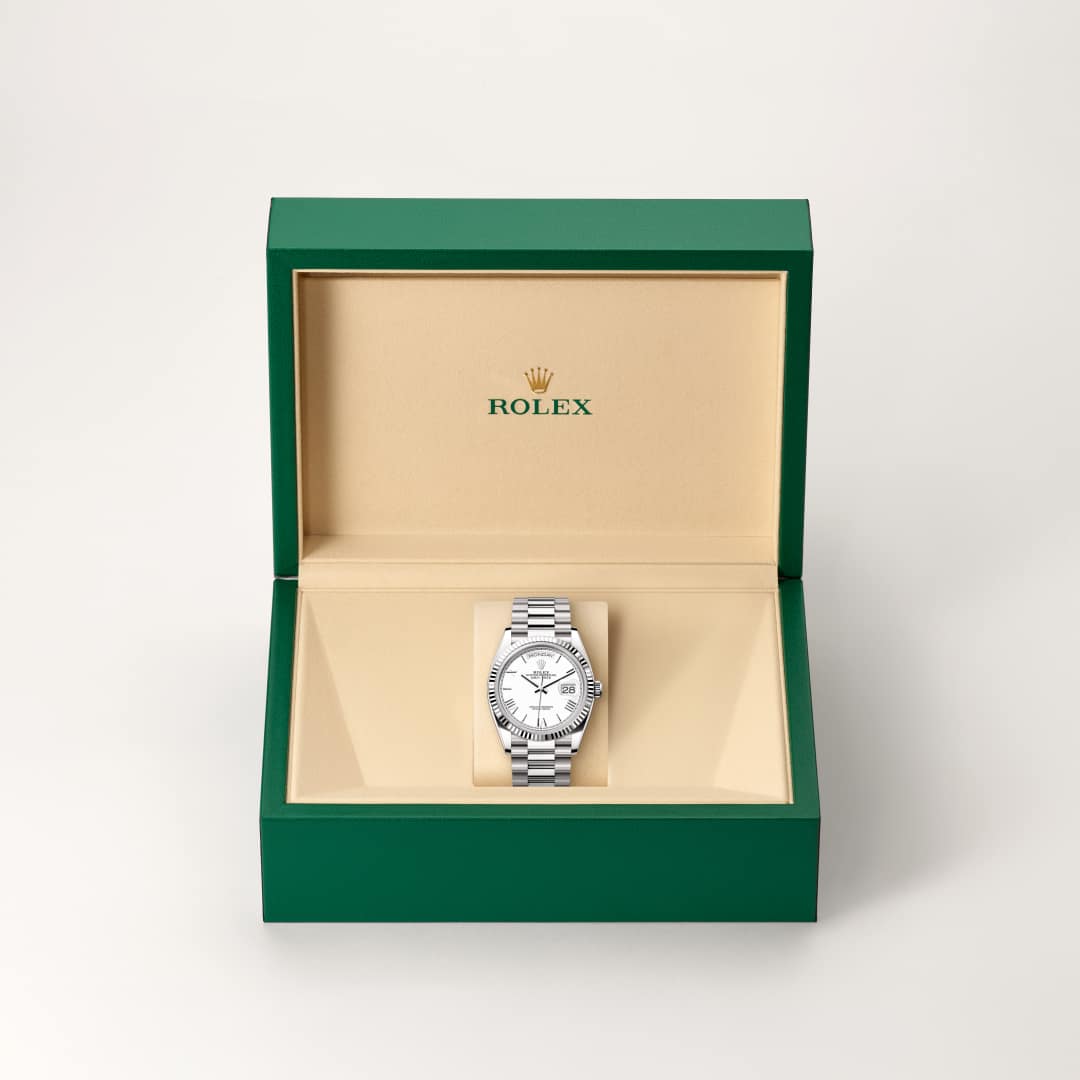 Rolex Day-Date in 18 kt white gold, M128239-0059 - Meierotto Jewelers