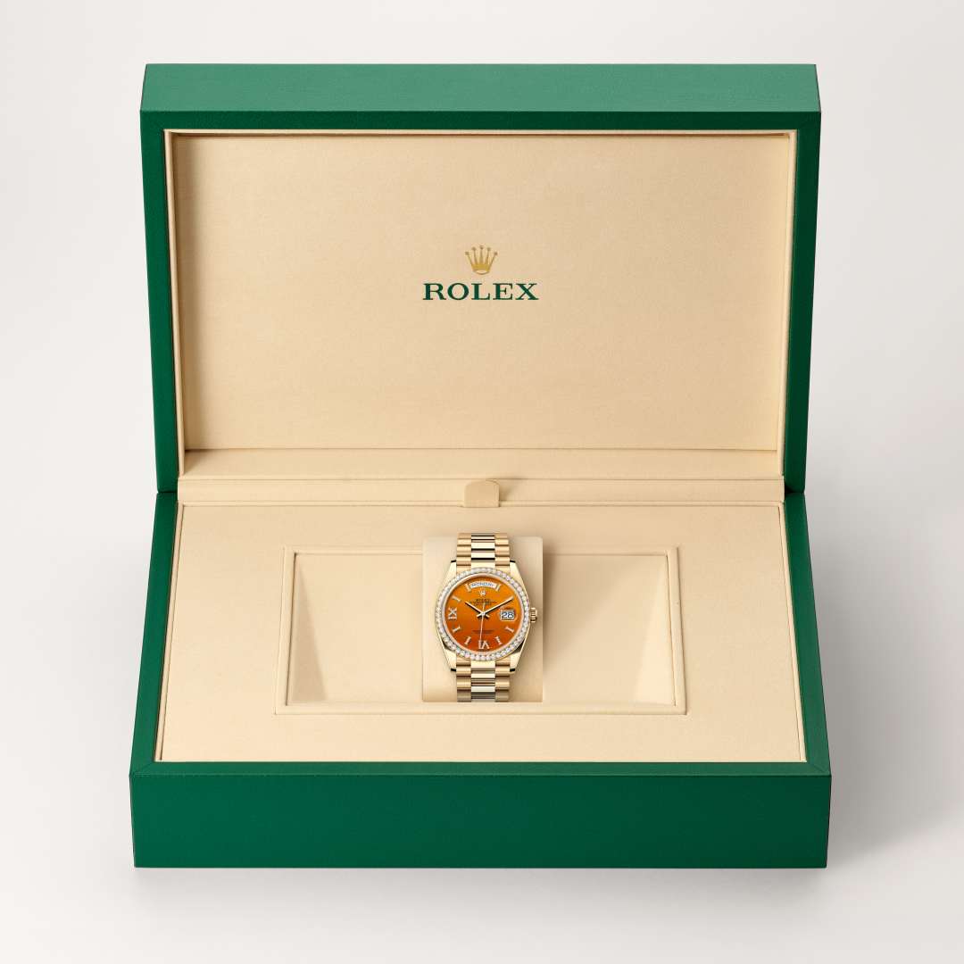 Rolex Day-Date in 18 kt yellow gold, M128348RBR-0049 - Meierotto Jewelers