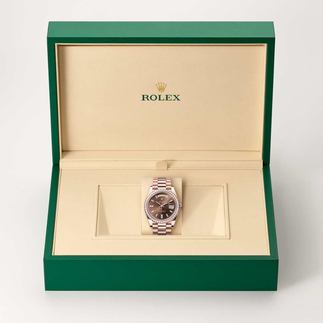 Rolex Day-Date in 18 kt Everose gold, M228345RBR-0006 - Schiffman's Jewelers