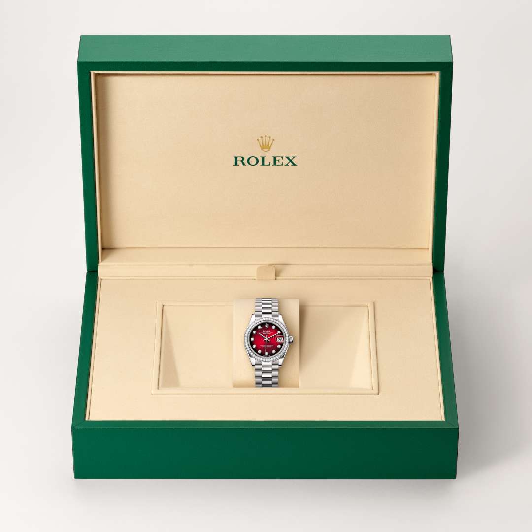 Rolex Datejust in 18 kt white gold, M278289RBR-0028 - Meierotto Jewelers