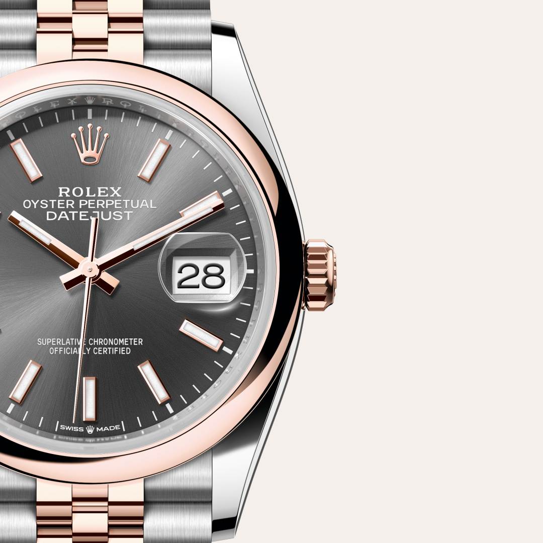 Rolex Datejust in Everose Rolesor - combination of Oystersteel and Everose gold, M126201-0013 - Clarkson Jewelers