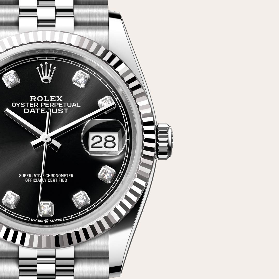 Rolex Datejust in White Rolesor - combination of Oystersteel and white gold, M126234-0027 - Schiffman's Jewelers
