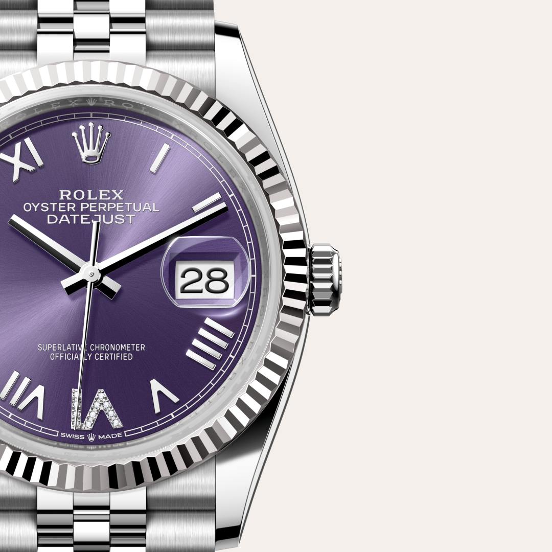 Rolex Datejust in White Rolesor - combination of Oystersteel and white gold, M126234-0063 - Lenox Jewelers