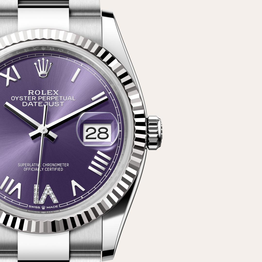 Rolex Datejust in White Rolesor - combination of Oystersteel and white gold, M126234-0064 - Lenox Jewelers