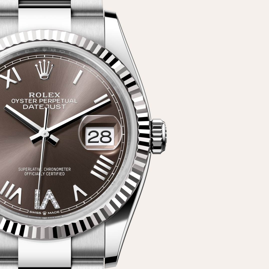 Rolex Datejust in White Rolesor - combination of Oystersteel and white gold, M126234-0072 - Lenox Jewelers