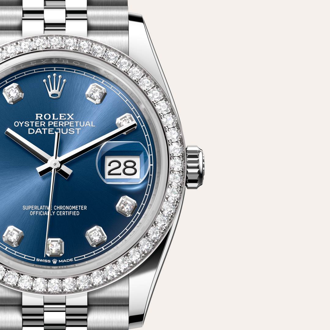 Rolex Datejust in White Rolesor - combination of Oystersteel and white gold, M126284RBR-0029 - Clarkson Jewelers