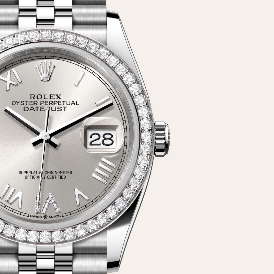 Rolex Datejust in White Rolesor - combination of Oystersteel and white gold, M126284RBR-0059 - Meierotto Jewelers