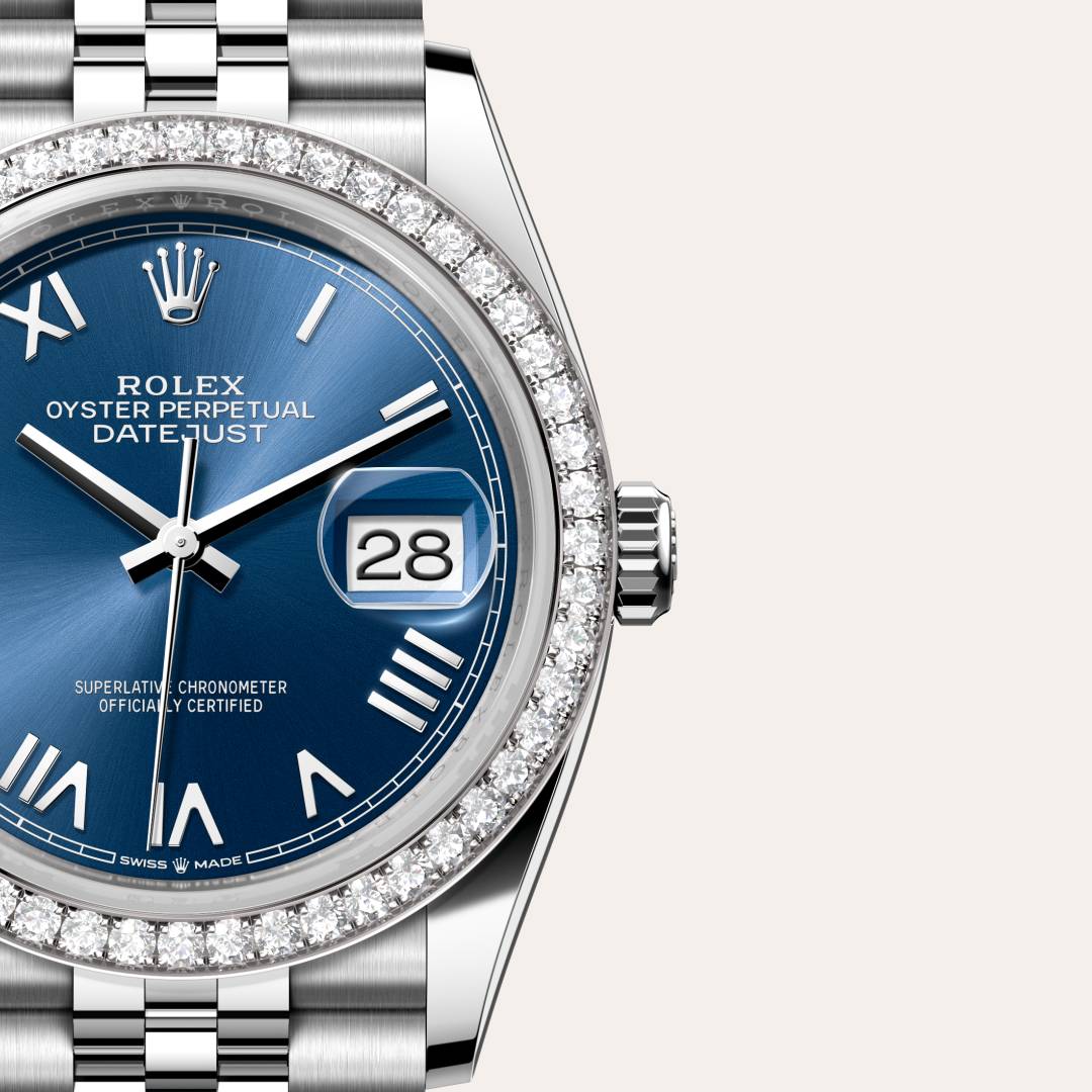 Rolex Datejust in White Rolesor - combination of Oystersteel and white gold, M126284RBR-0061 - Meierotto Jewelers